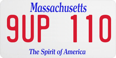 MA license plate 9UP110