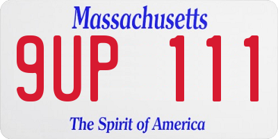 MA license plate 9UP111