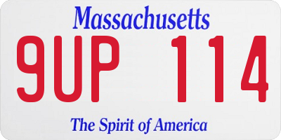 MA license plate 9UP114