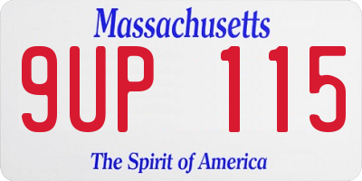 MA license plate 9UP115