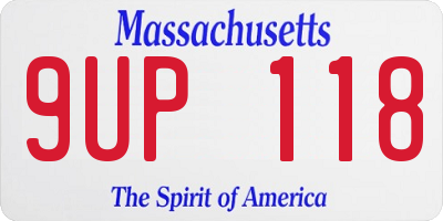 MA license plate 9UP118