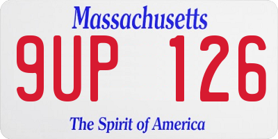 MA license plate 9UP126