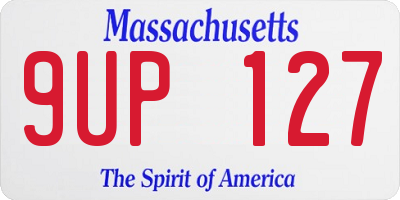 MA license plate 9UP127