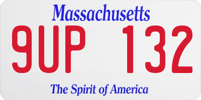 MA license plate 9UP132