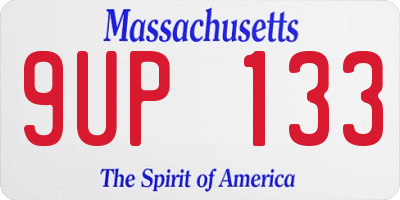 MA license plate 9UP133