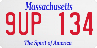 MA license plate 9UP134