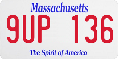 MA license plate 9UP136