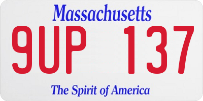 MA license plate 9UP137