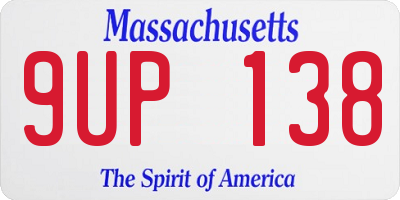 MA license plate 9UP138