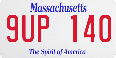 MA license plate 9UP140