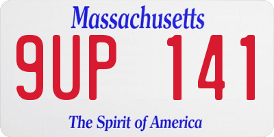 MA license plate 9UP141