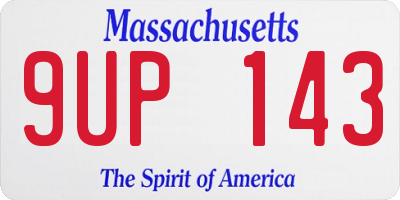 MA license plate 9UP143