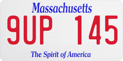 MA license plate 9UP145