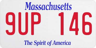MA license plate 9UP146