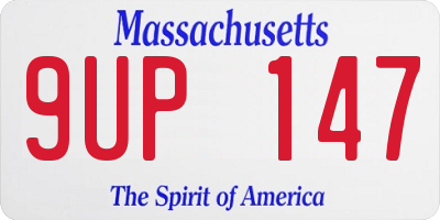 MA license plate 9UP147