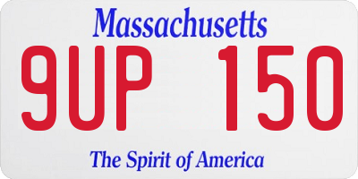MA license plate 9UP150