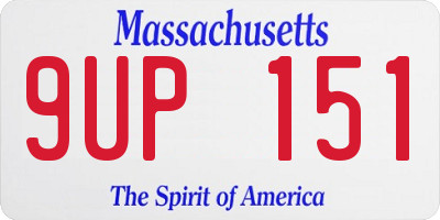MA license plate 9UP151