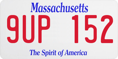 MA license plate 9UP152