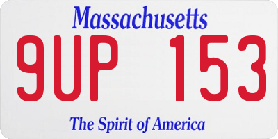 MA license plate 9UP153