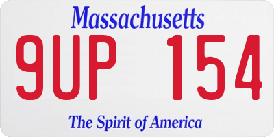 MA license plate 9UP154