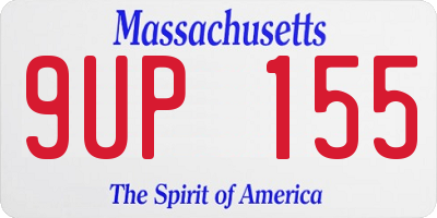 MA license plate 9UP155
