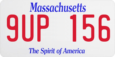 MA license plate 9UP156