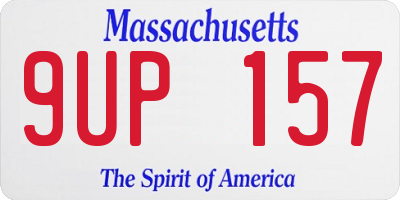 MA license plate 9UP157