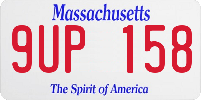 MA license plate 9UP158