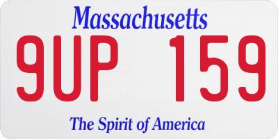 MA license plate 9UP159