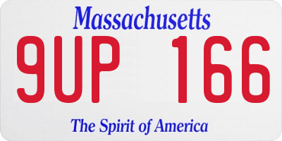 MA license plate 9UP166