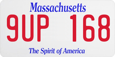 MA license plate 9UP168