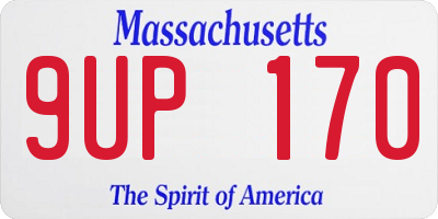 MA license plate 9UP170