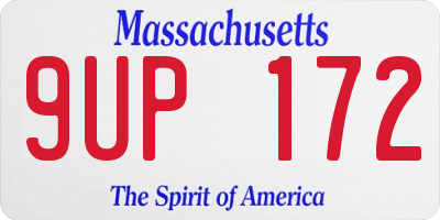 MA license plate 9UP172