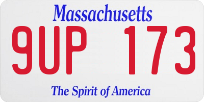 MA license plate 9UP173
