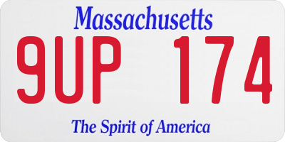 MA license plate 9UP174