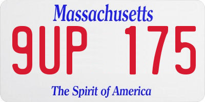 MA license plate 9UP175