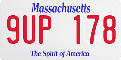 MA license plate 9UP178