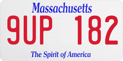 MA license plate 9UP182