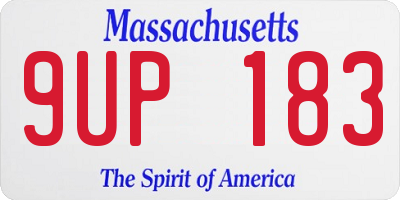 MA license plate 9UP183