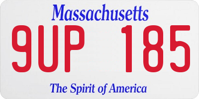 MA license plate 9UP185