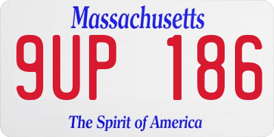 MA license plate 9UP186