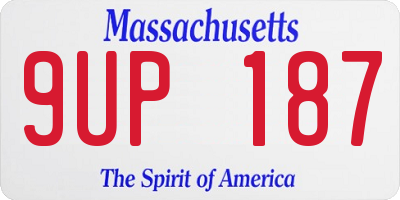 MA license plate 9UP187