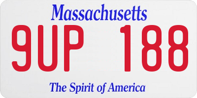 MA license plate 9UP188