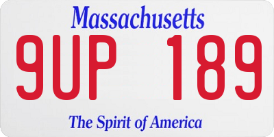MA license plate 9UP189