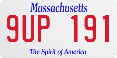 MA license plate 9UP191