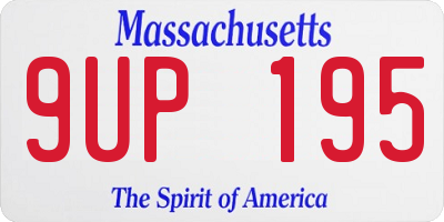 MA license plate 9UP195
