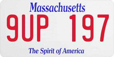 MA license plate 9UP197