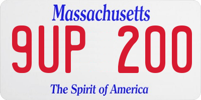 MA license plate 9UP200