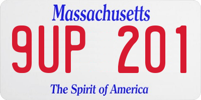 MA license plate 9UP201