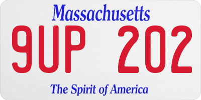 MA license plate 9UP202